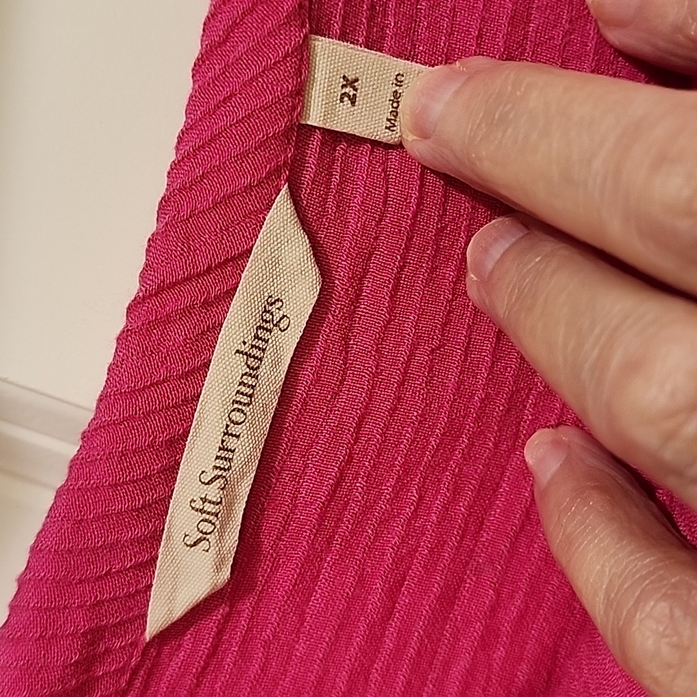 Soft Surroundings pink cowl neck tunic - Picture 3 of 5
